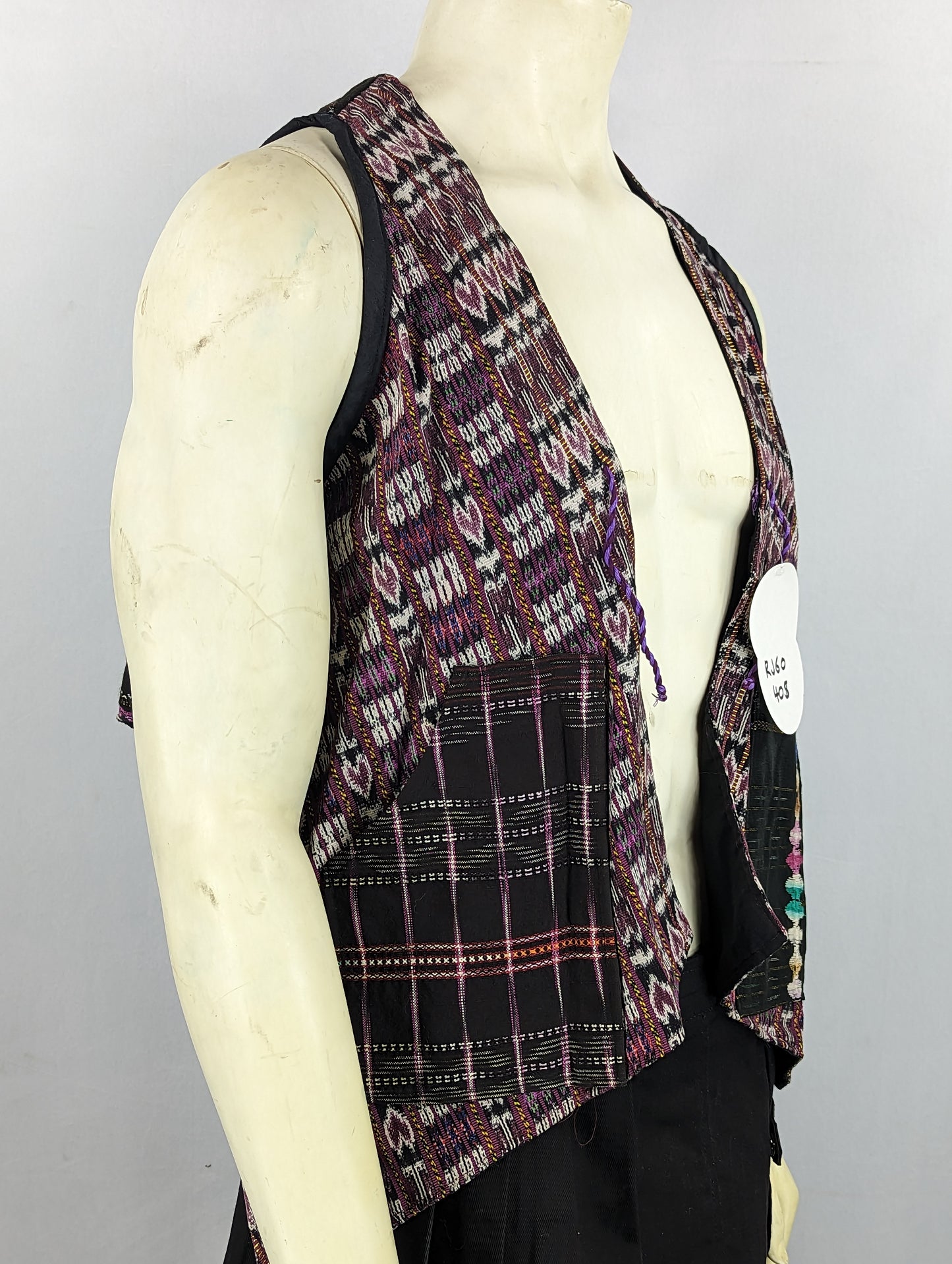 Tribal Pattern Vest with Pockets
