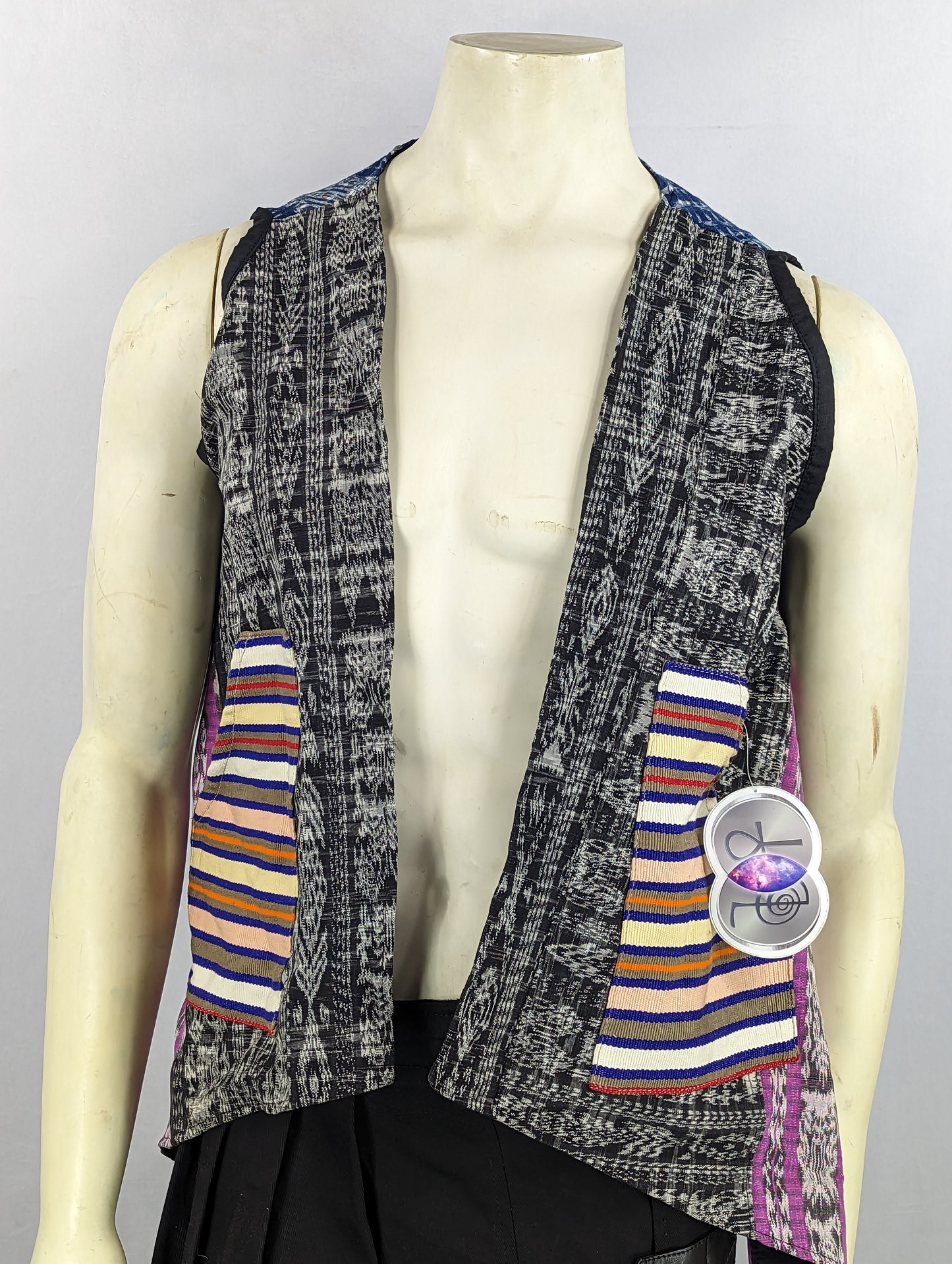 Tribal Pattern Vest with Pockets