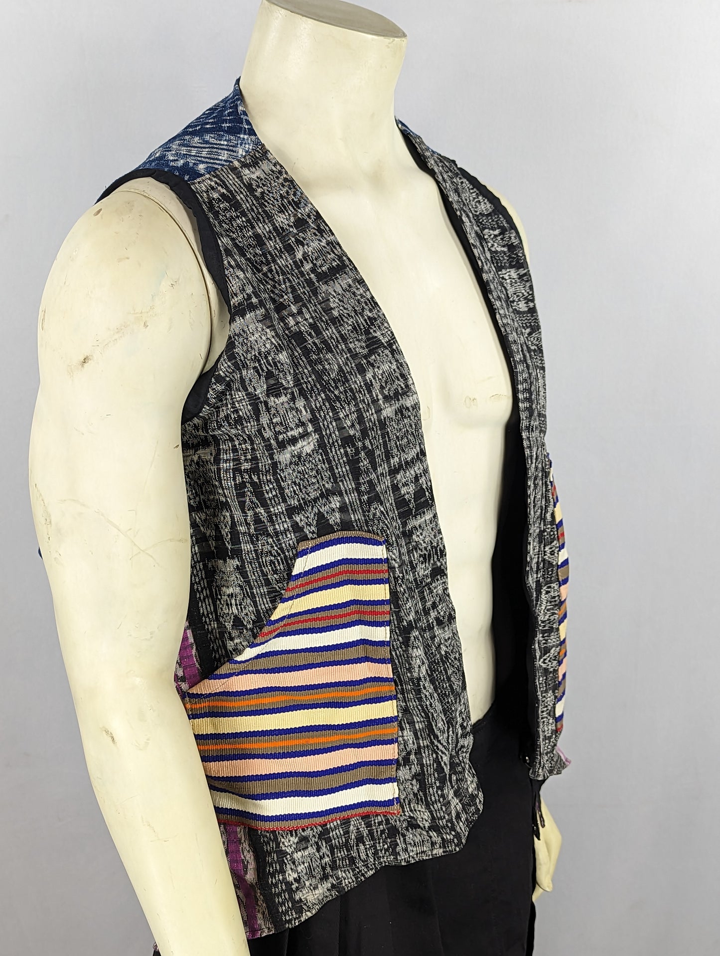 Tribal Pattern Vest with Pockets