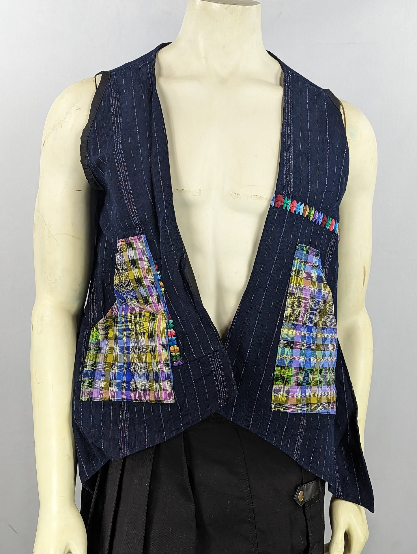 Tribal Pattern Vest with Pockets