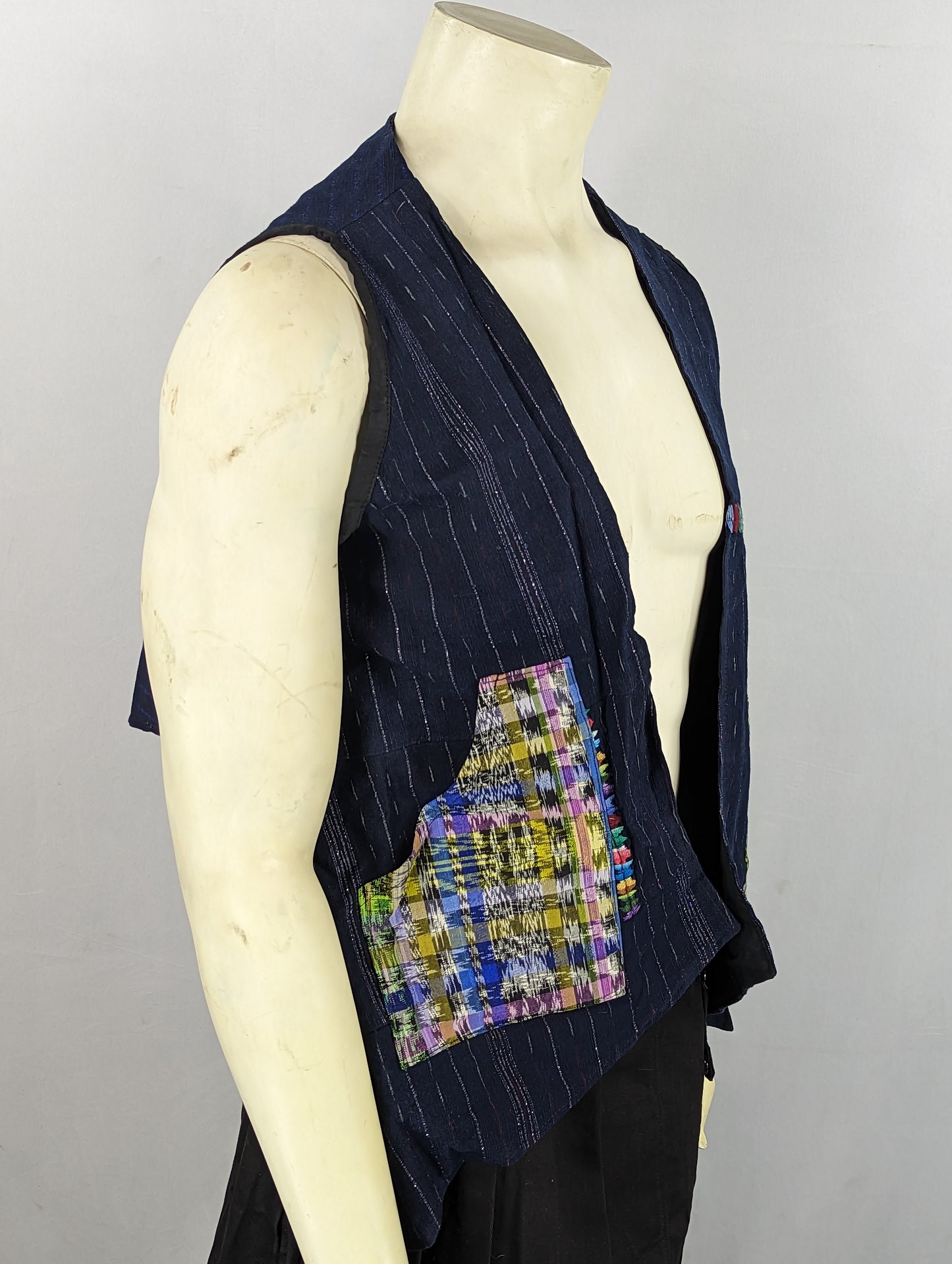 Tribal Pattern Vest with Pockets