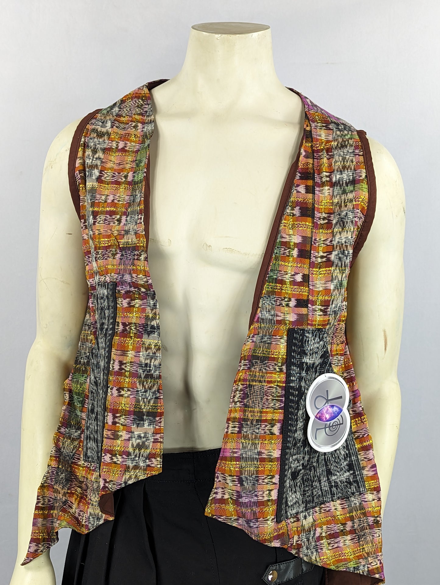 Tribal Pattern Vest with Pockets