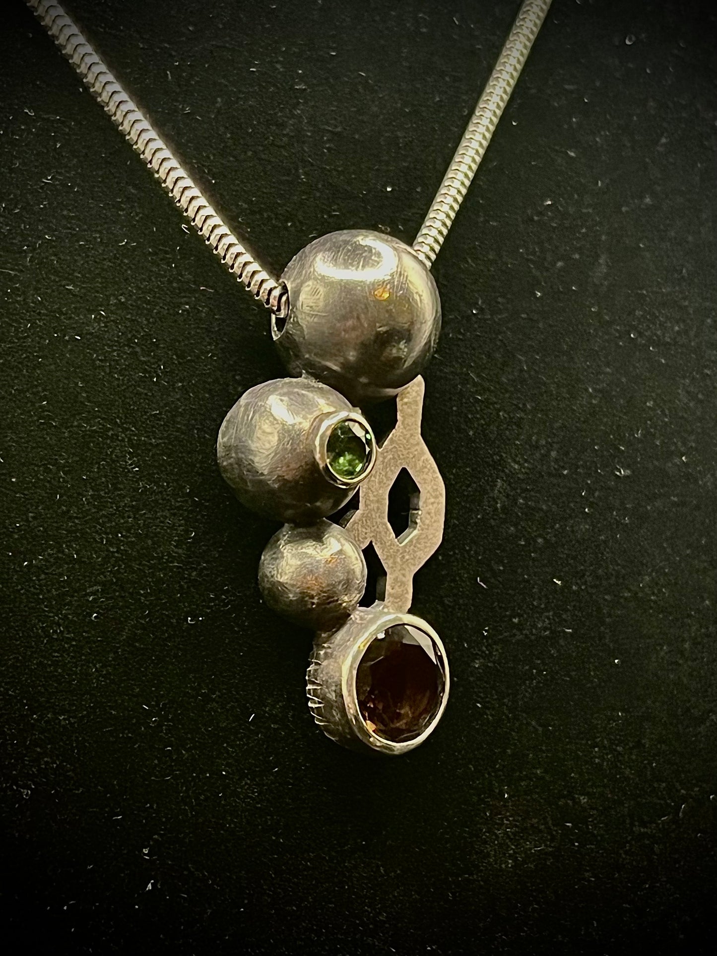 Corrundum and Quartz Botrus Pendant