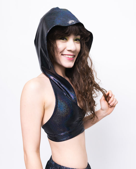 Rouched Hooded Halter Top