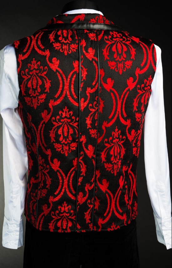 Red Brocade Tesla Vest