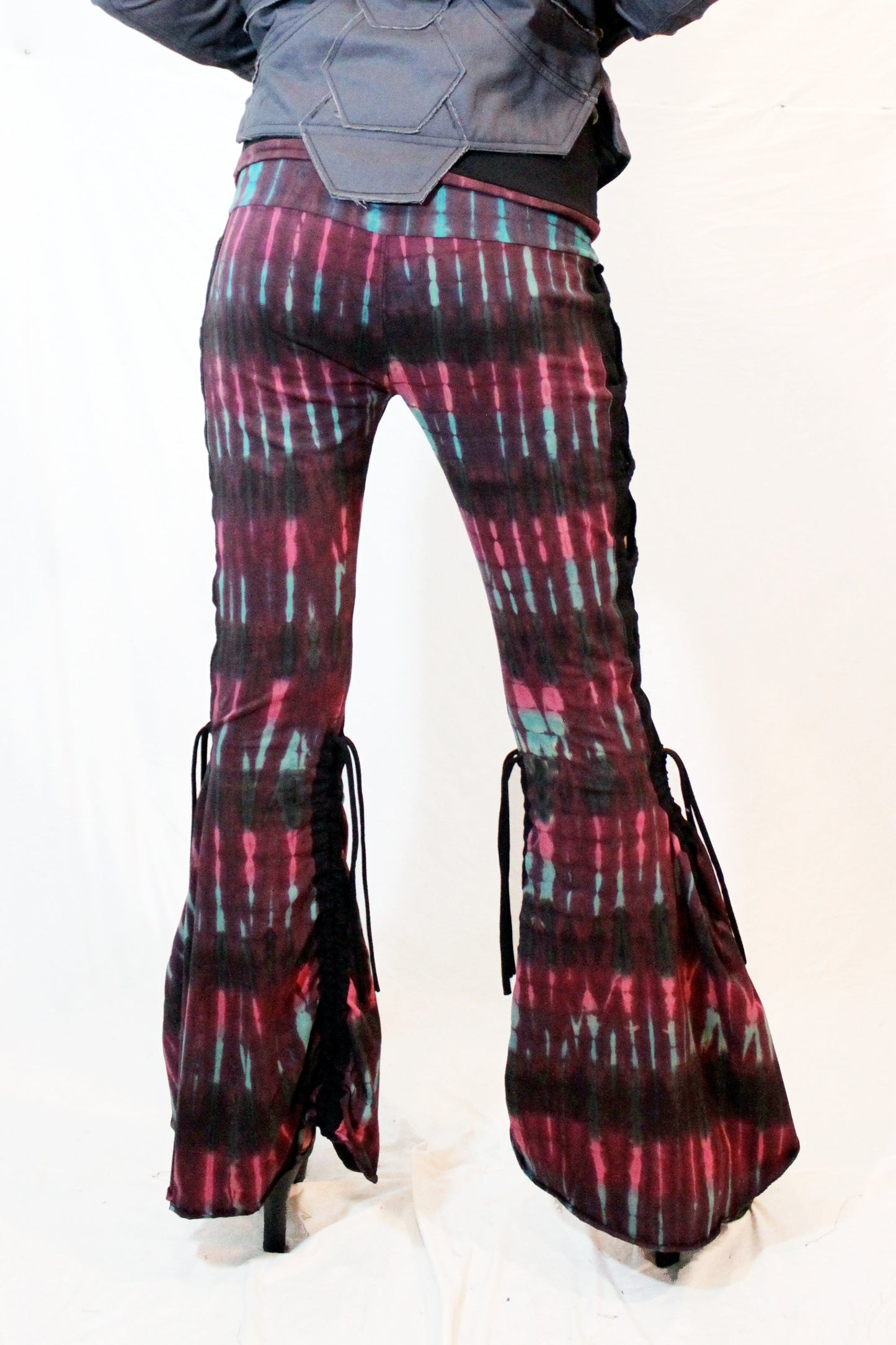 WPO-602B Tie Dyed Braided Bell Bottoms