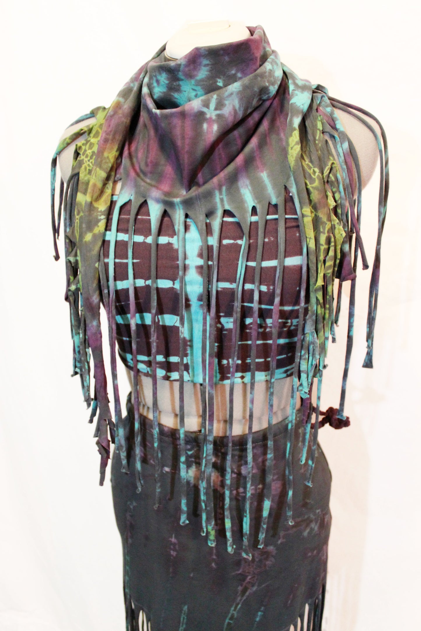 WSO-311B Tie Dyed Fringe Skirt