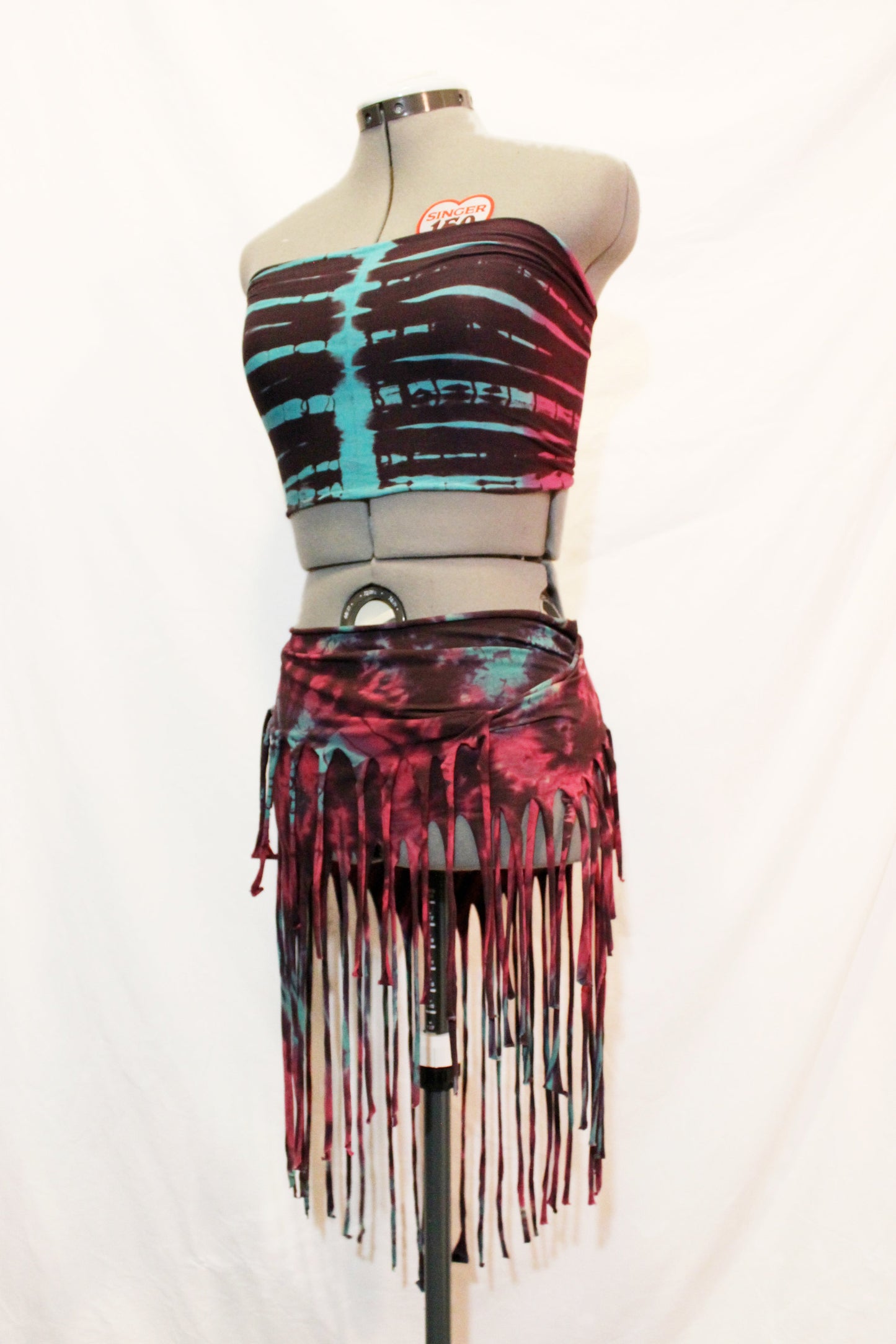 WSO-311B Tie Dyed Fringe Skirt