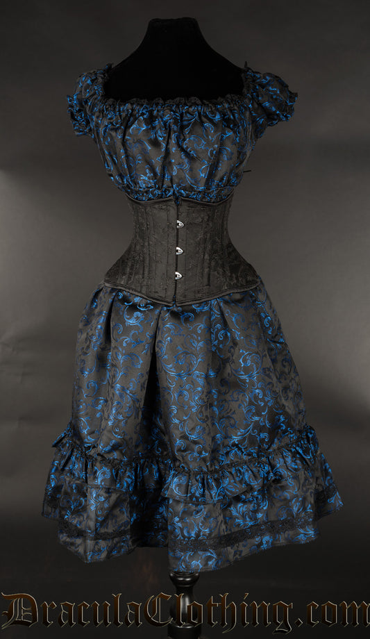 Blue Brocade Gothabilly Dress NMD