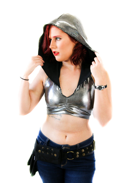 Hooded Halter Crop Top