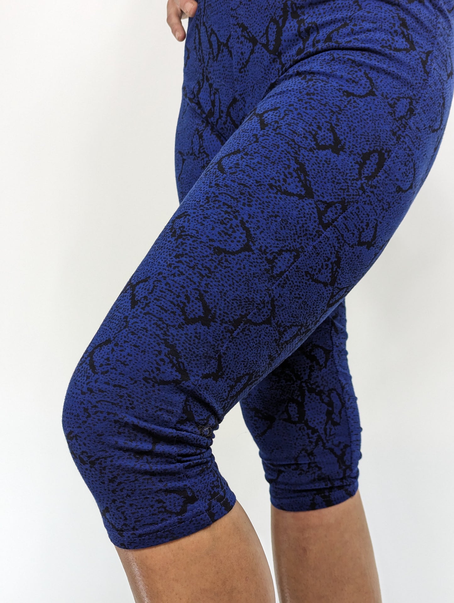 Electric Blue Snake Print Capri Onesie