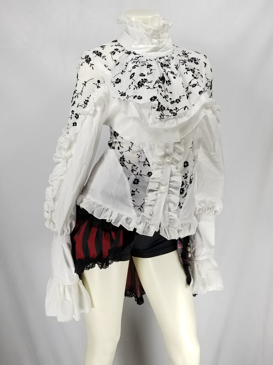 White Brocade Blouse