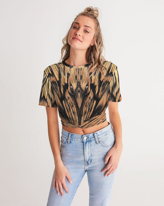 Avian Ascension Women's Twist-Front Cropped Tee