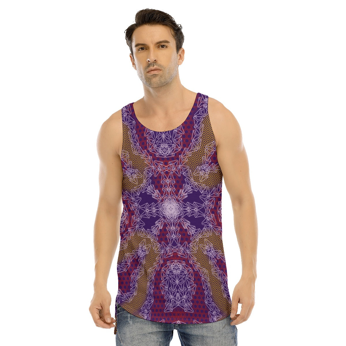 Lovely Sweet Delights Men's Curved Hem Long Tank Top