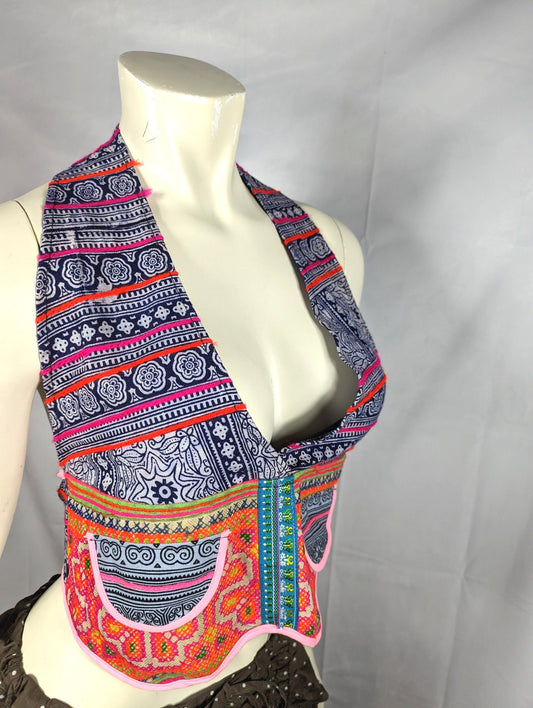 Hill Tribe Halter Back Crop Tops