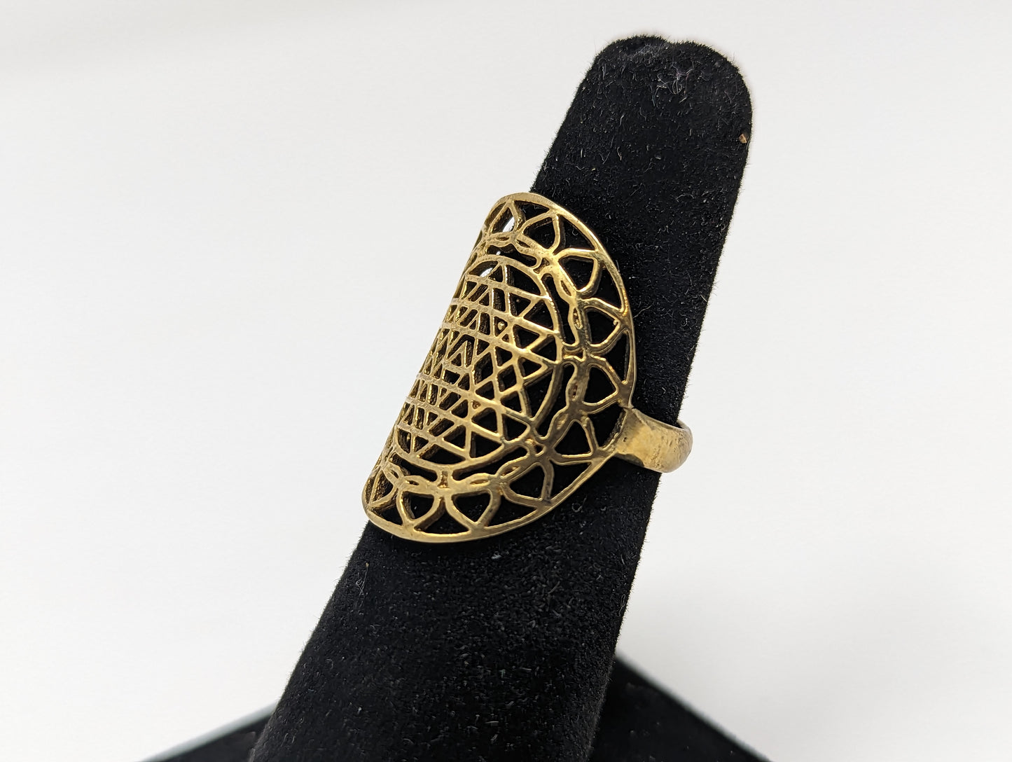 Solid Sri Yantra Ring Boho, Hippy, music festival fashion, burning man, performance wear, belly dance costume