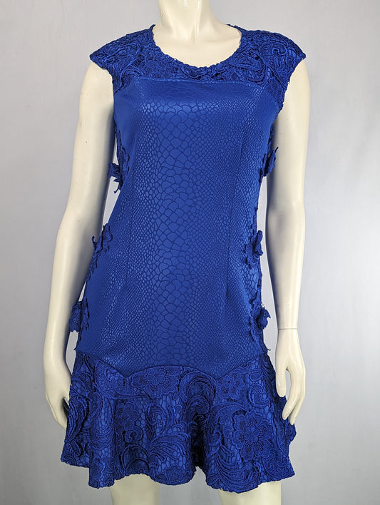 Blue Zipped up Dress