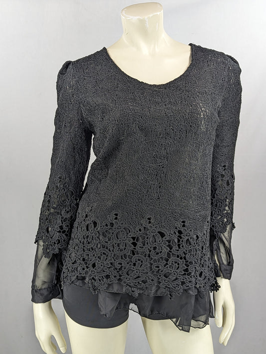 black lace shirt