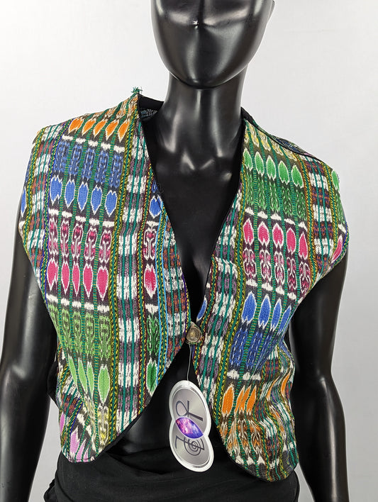 Tribal Pattern Vest with Buttons