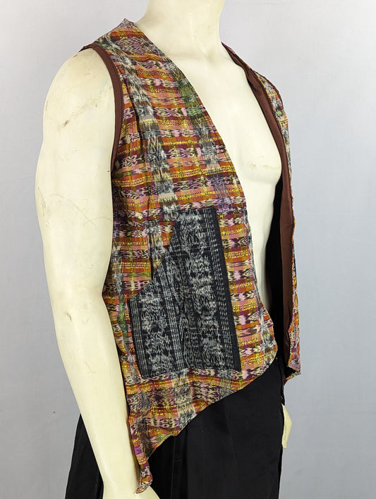 Tribal Pattern Vest with Pockets