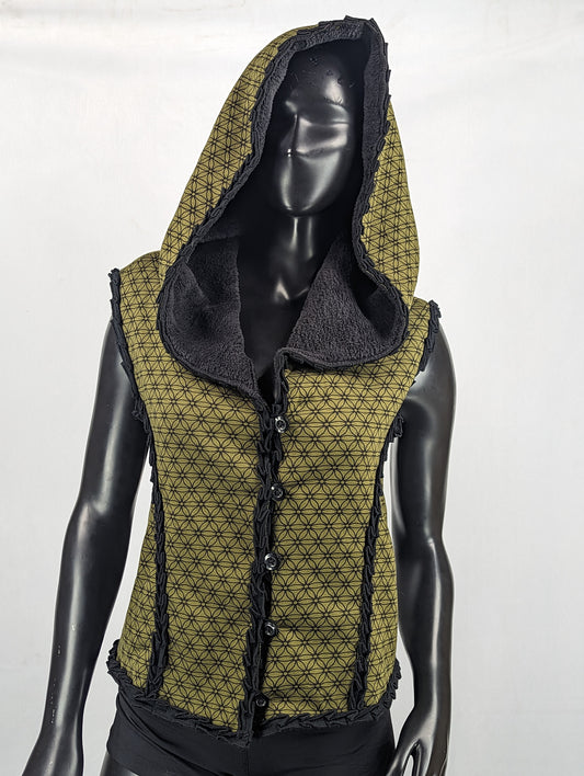 Faux Fur Flower of Life Vest