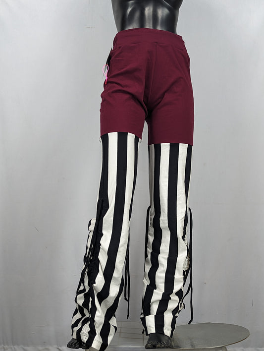 Large Red and Black Circus Stripe Pocket Pant