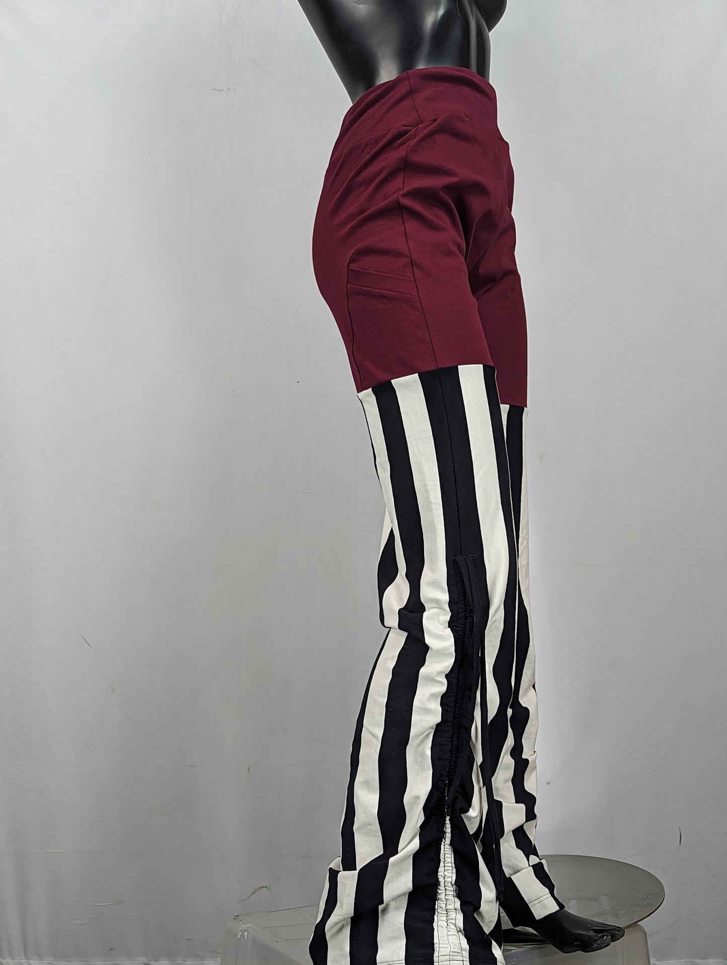 Large Red and Black Circus Stripe Pocket Pant