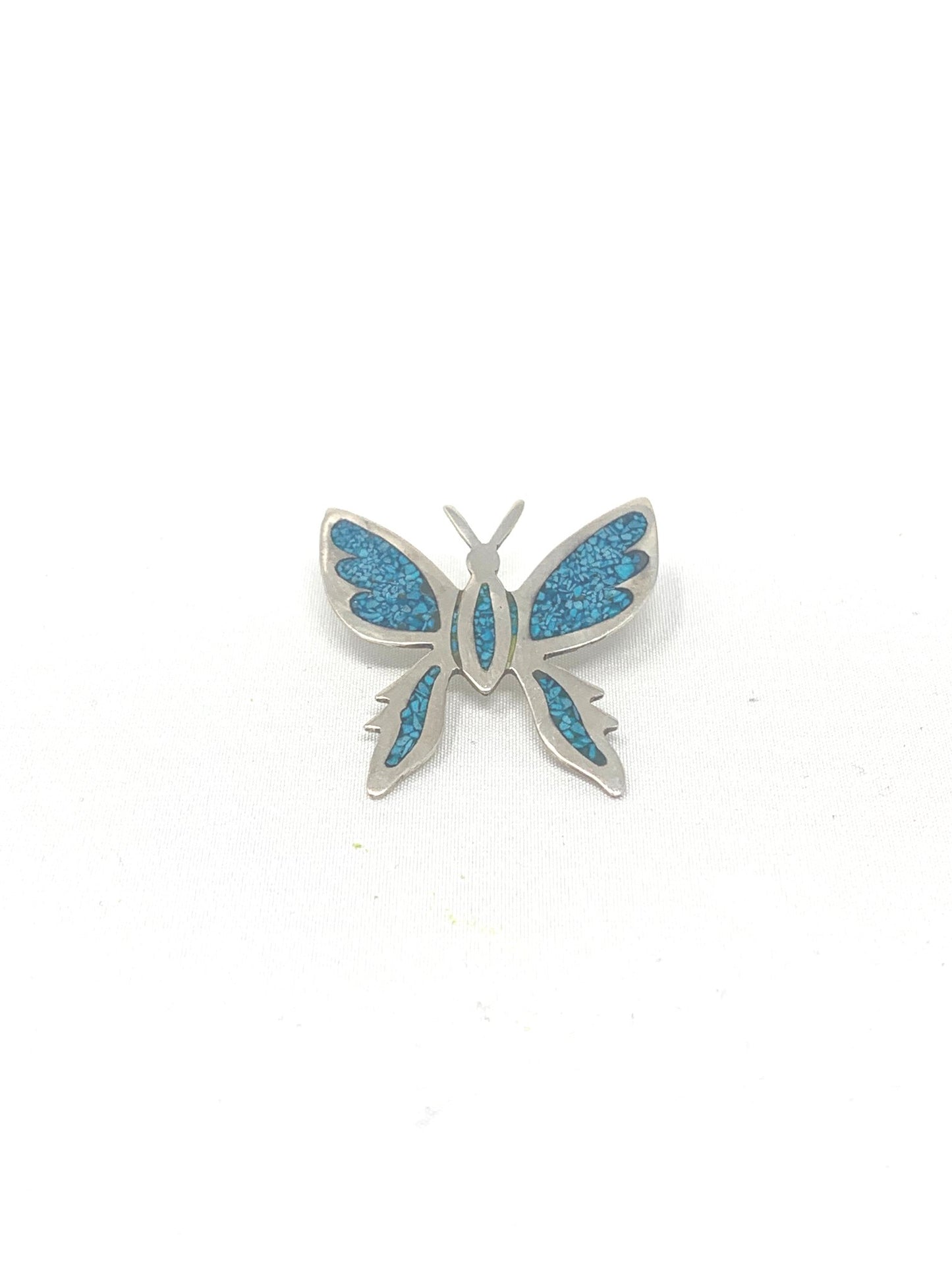 Sterling silver Butterfly with turquoise inlay by High Grade Jewelry